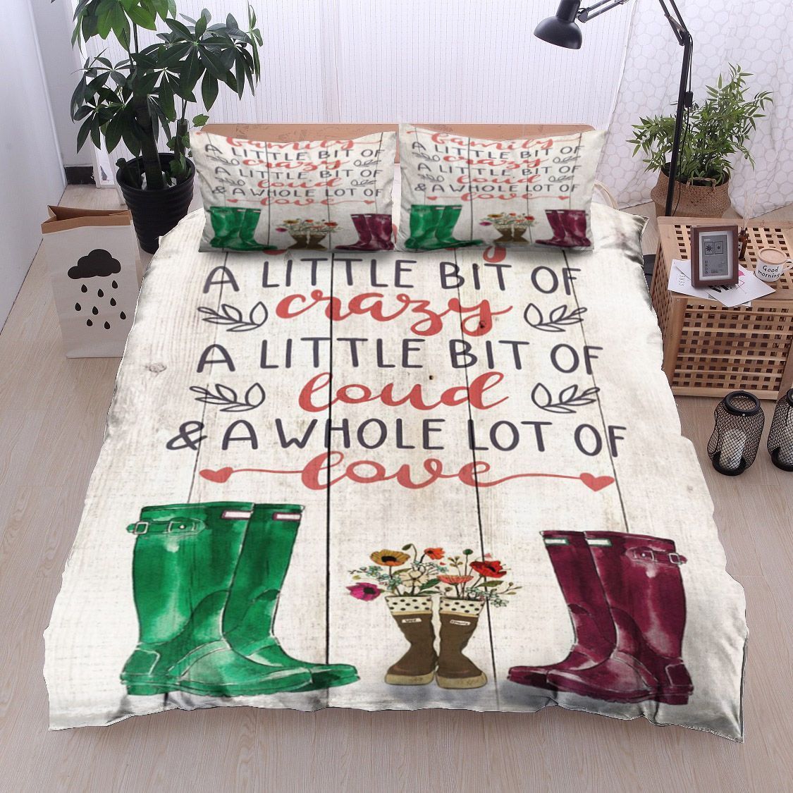 Cowboy Family Flower Family Bedding Set