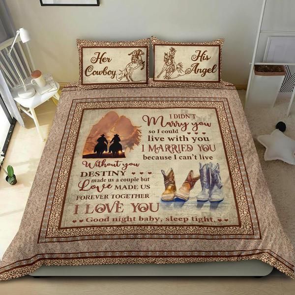Cowboy Her Cowboy And His Angel Bedding Set