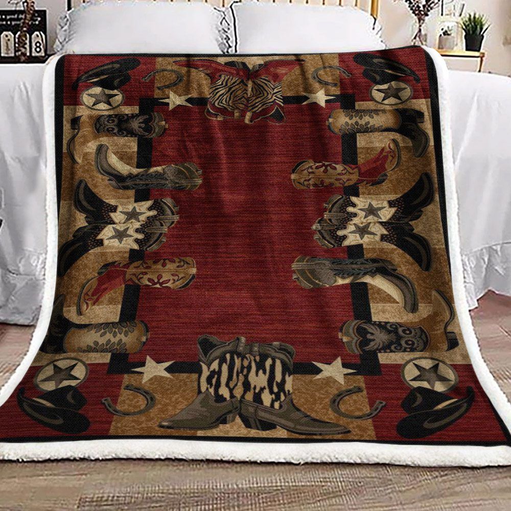Cowboy Sherpa Fleece Blanket