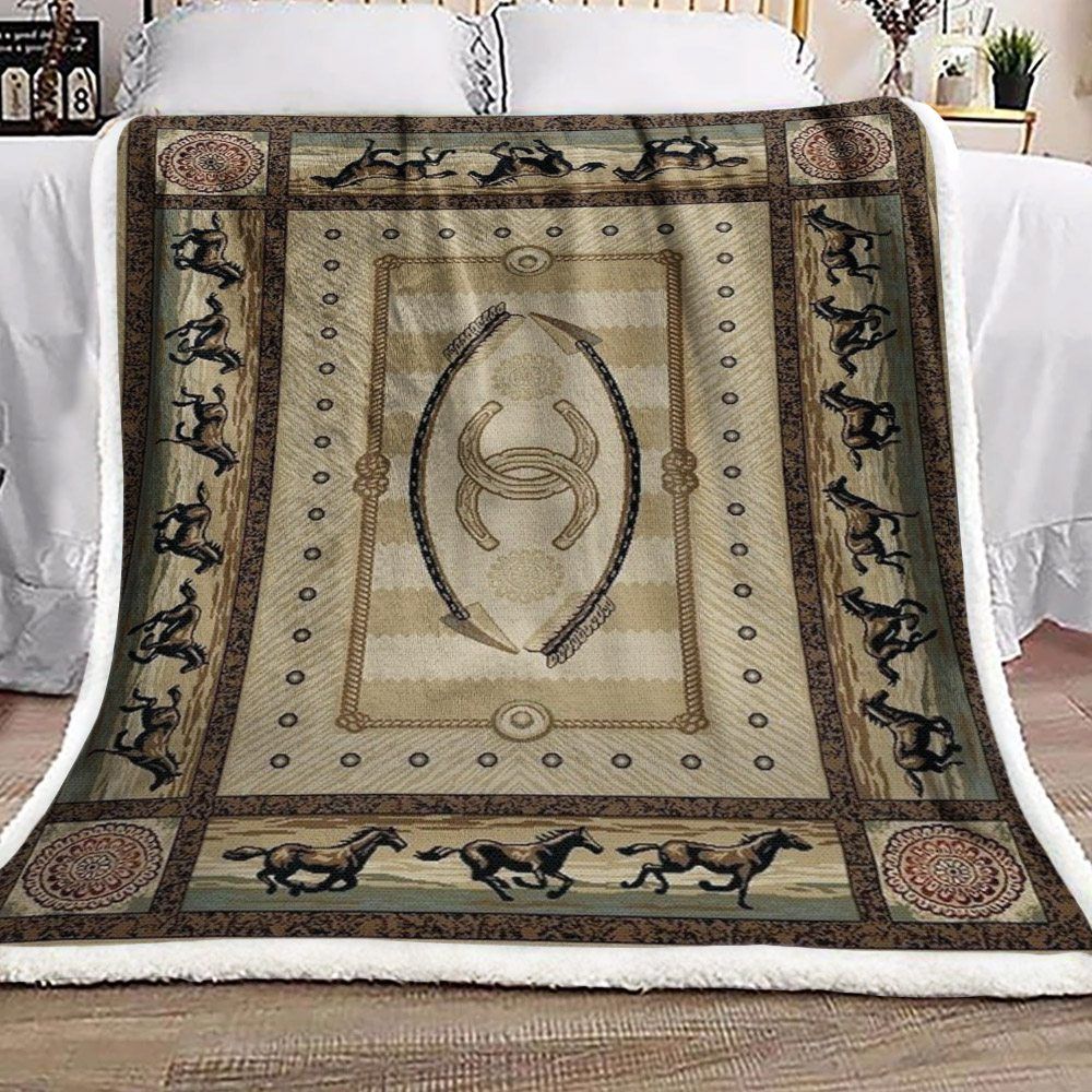 Cowboy Sherpa Fleece Blanket