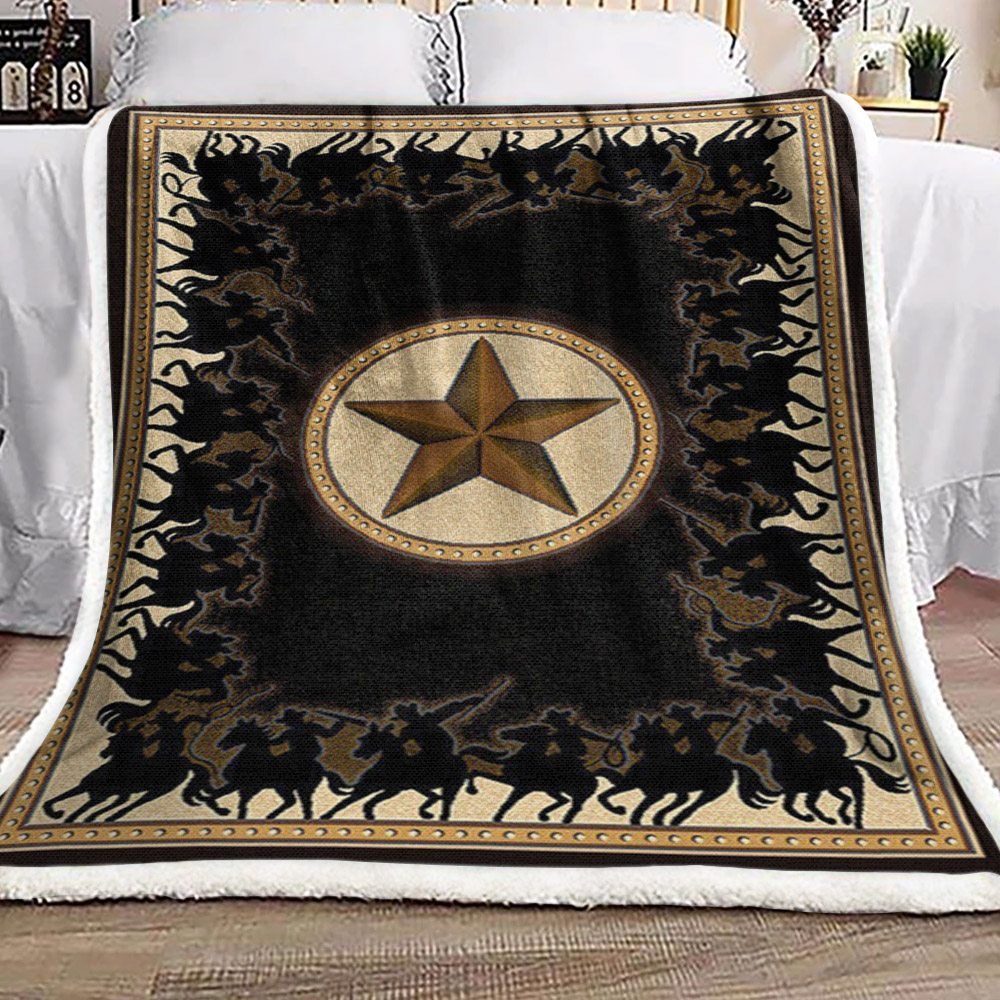 Cowboy Sherpa Fleece Blanket