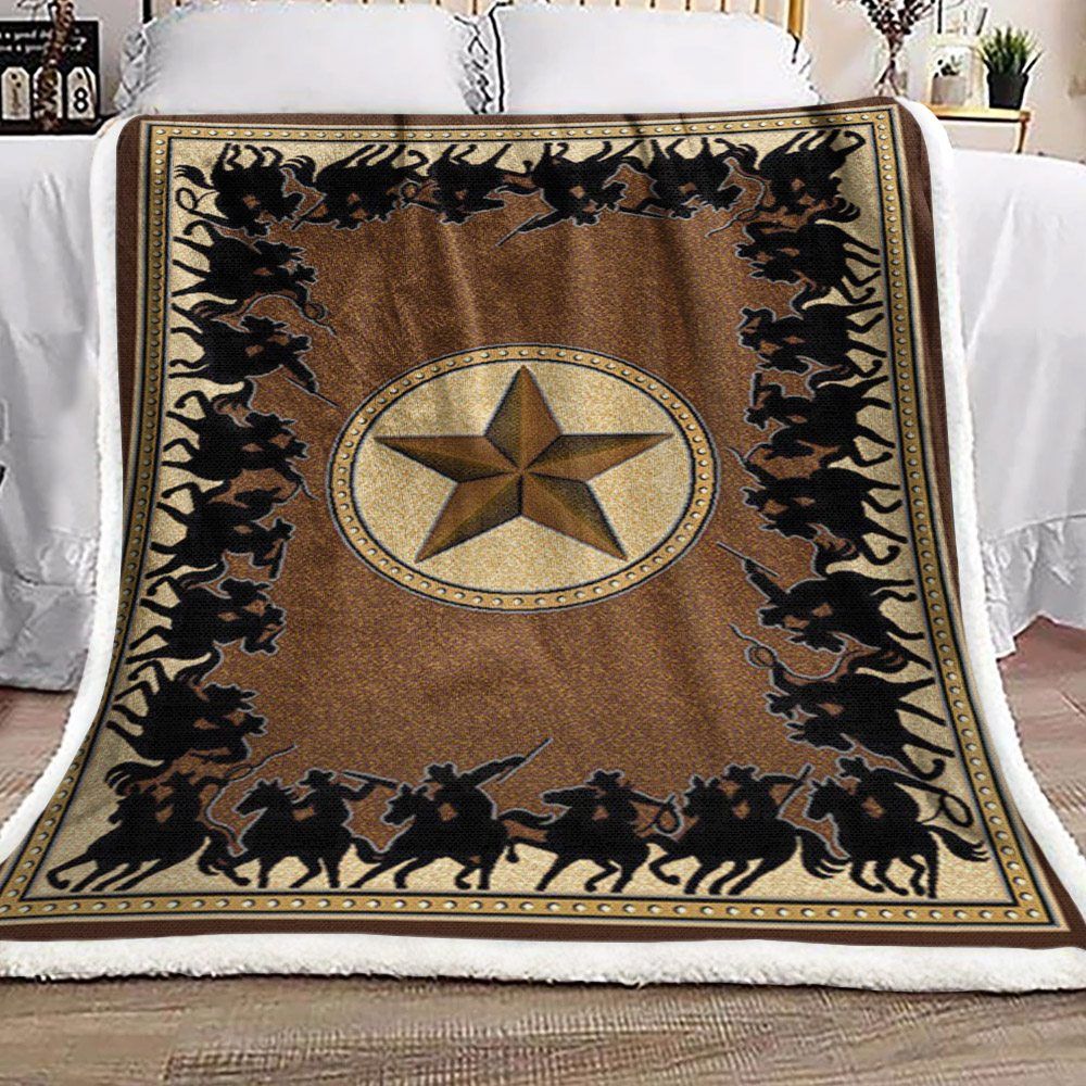 Cowboy Sherpa Fleece Blanket
