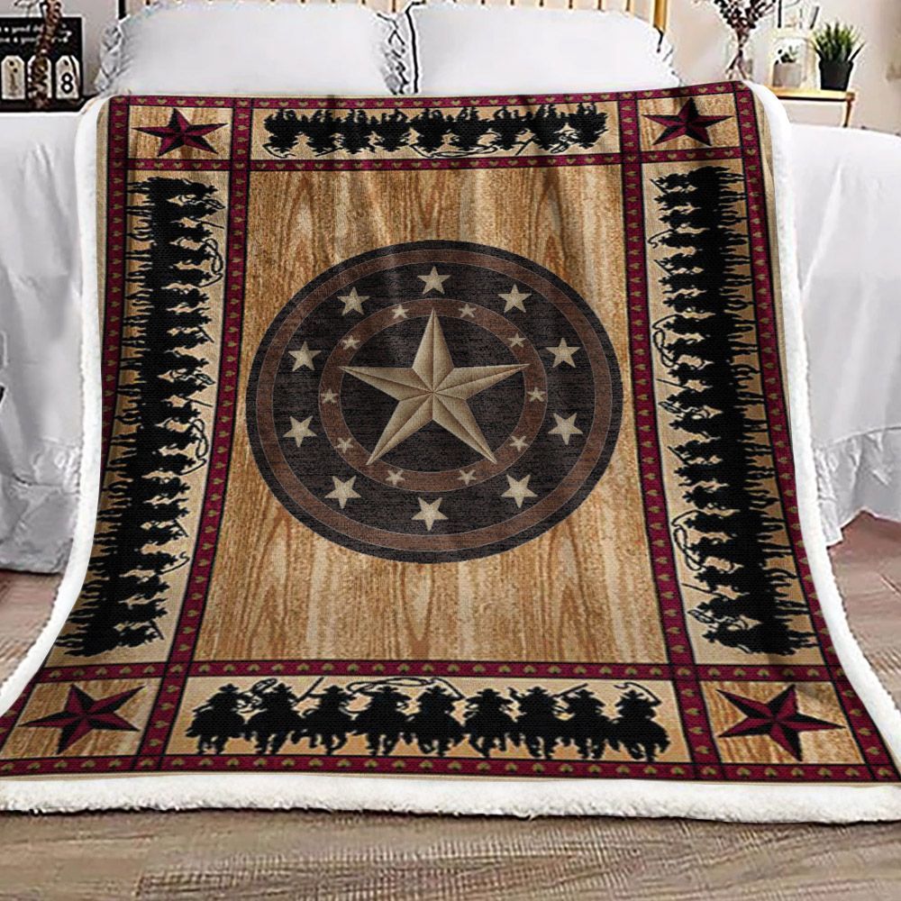 Cowboy Sherpa Fleece Blanket