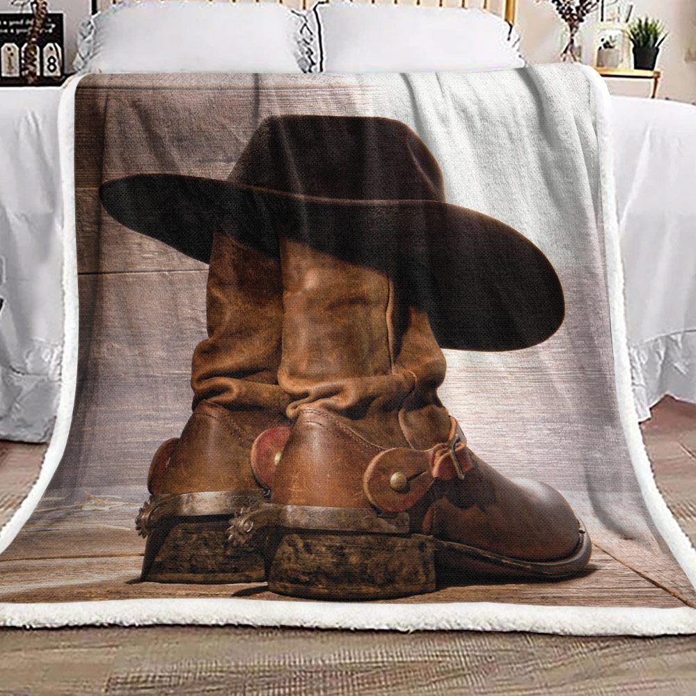 Cowboy Sherpa Fleece Blanket