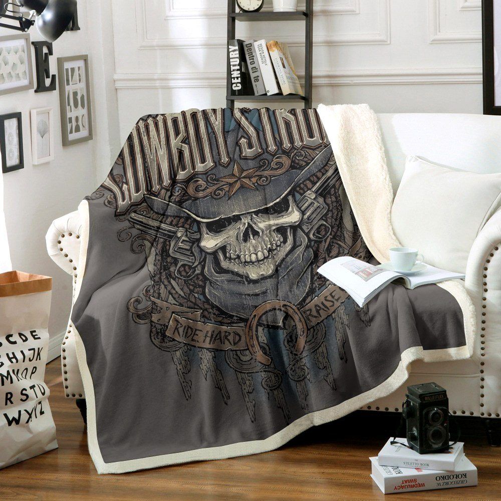 Cowboy Sherpa Fleece Blanket