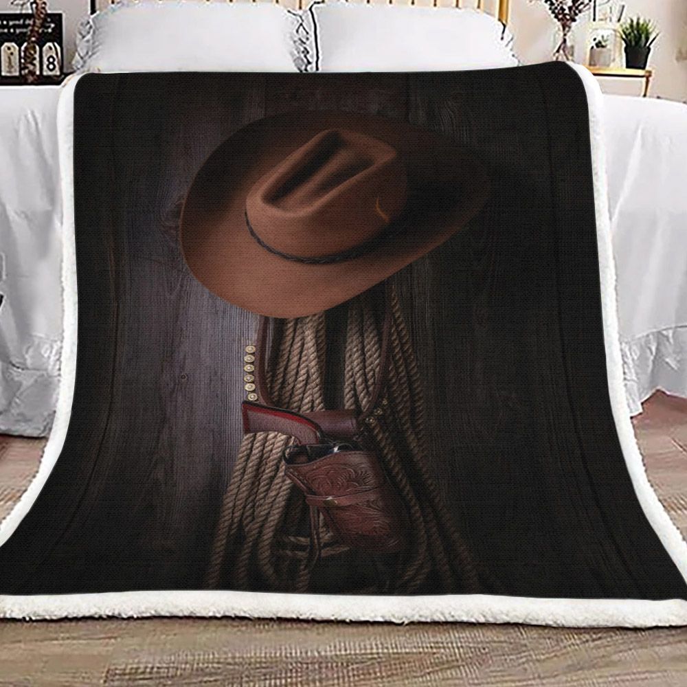 Cowboy Sherpa Fleece Blanket