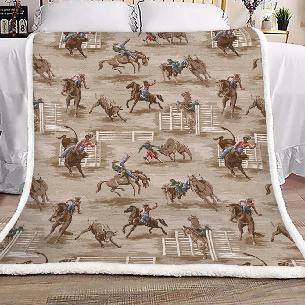 Cowboy Sherpa Fleece Blanket
