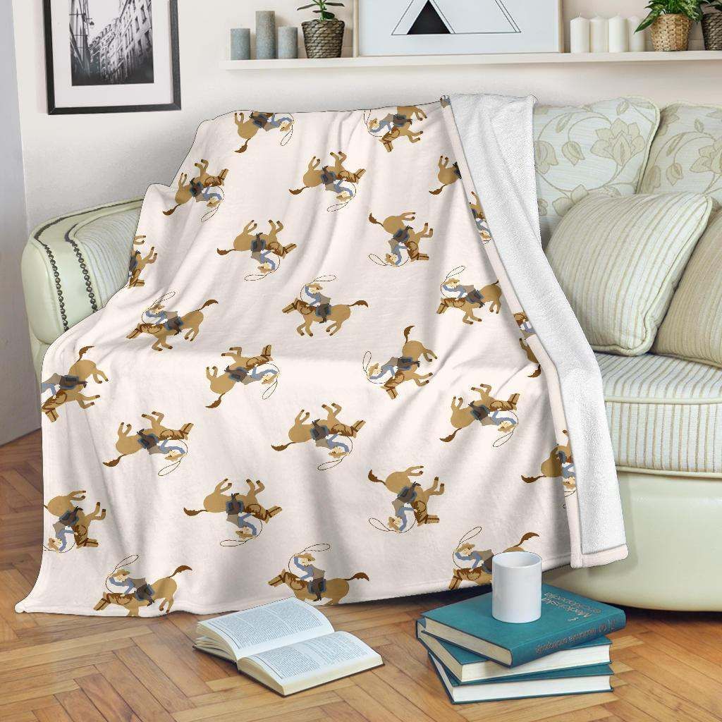 Cowboy Pattern Sherpa Fleece Blanket