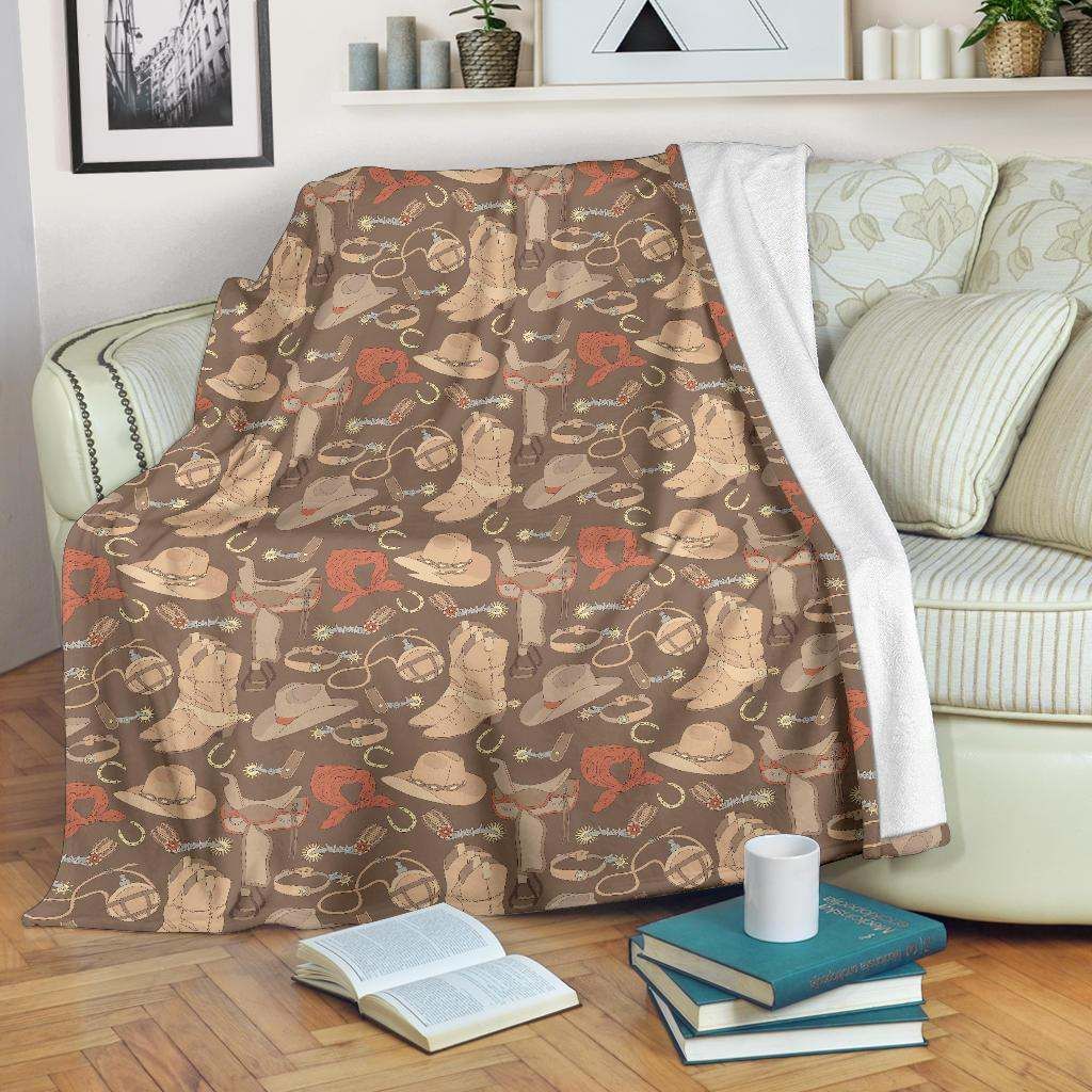 Cowboy Pattern Sherpa Fleece Blanket