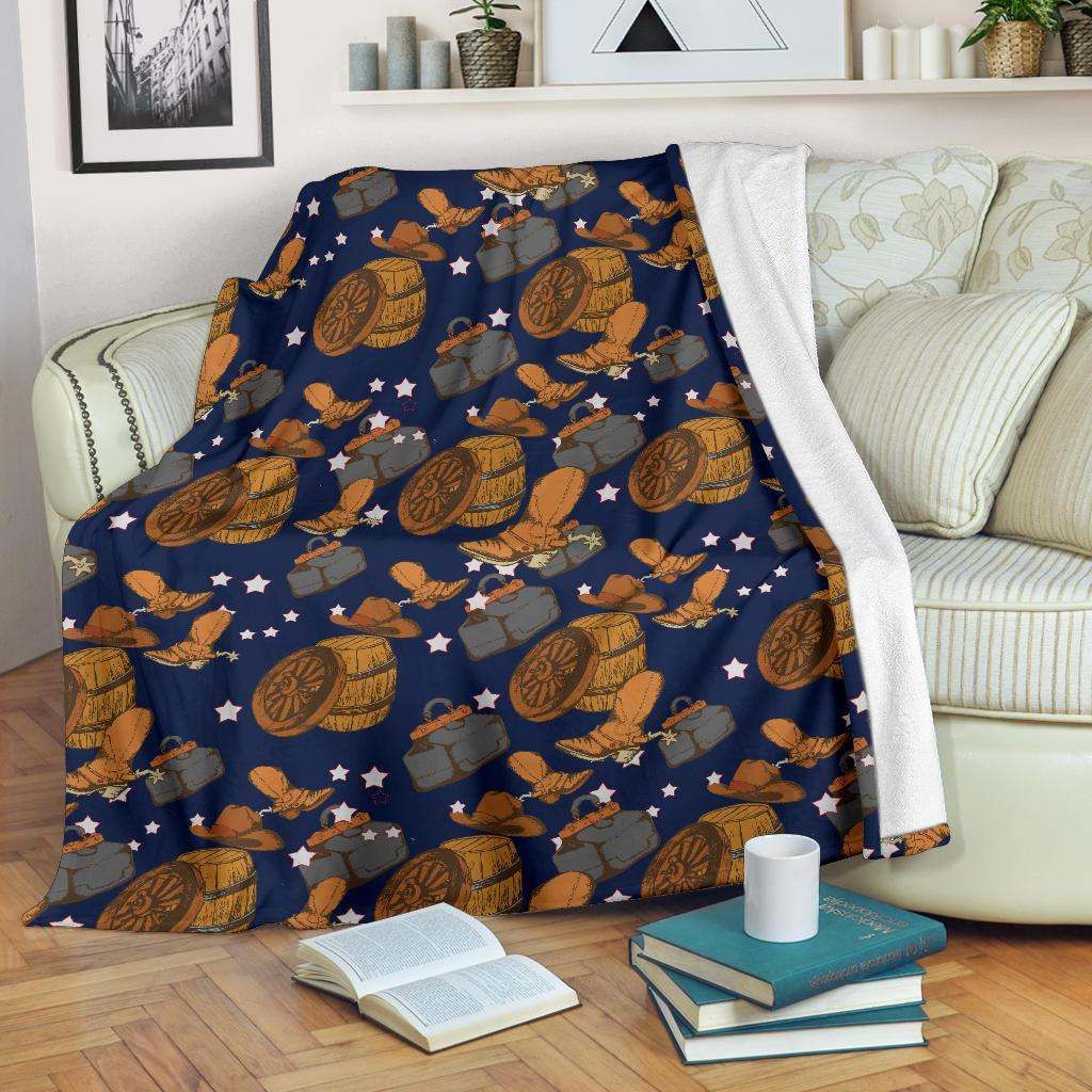 Cowboy Pattern Sherpa Fleece Blanket
