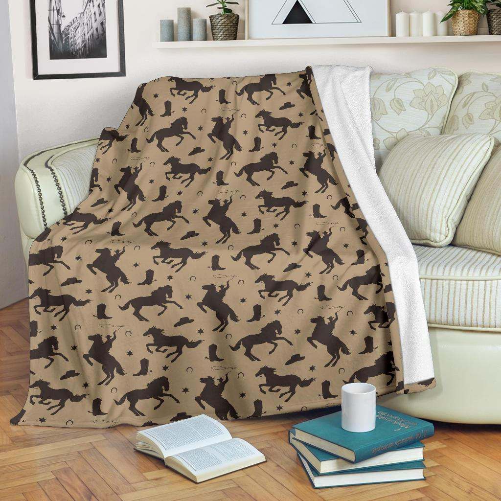 Cowboy Pattern Sherpa Fleece Blanket