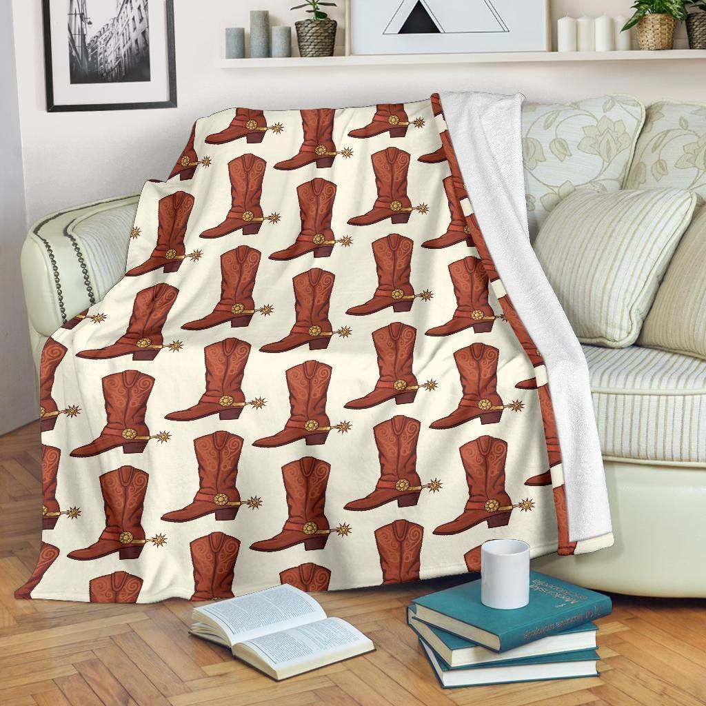 Cowboy Pattern Sherpa Fleece Blanket