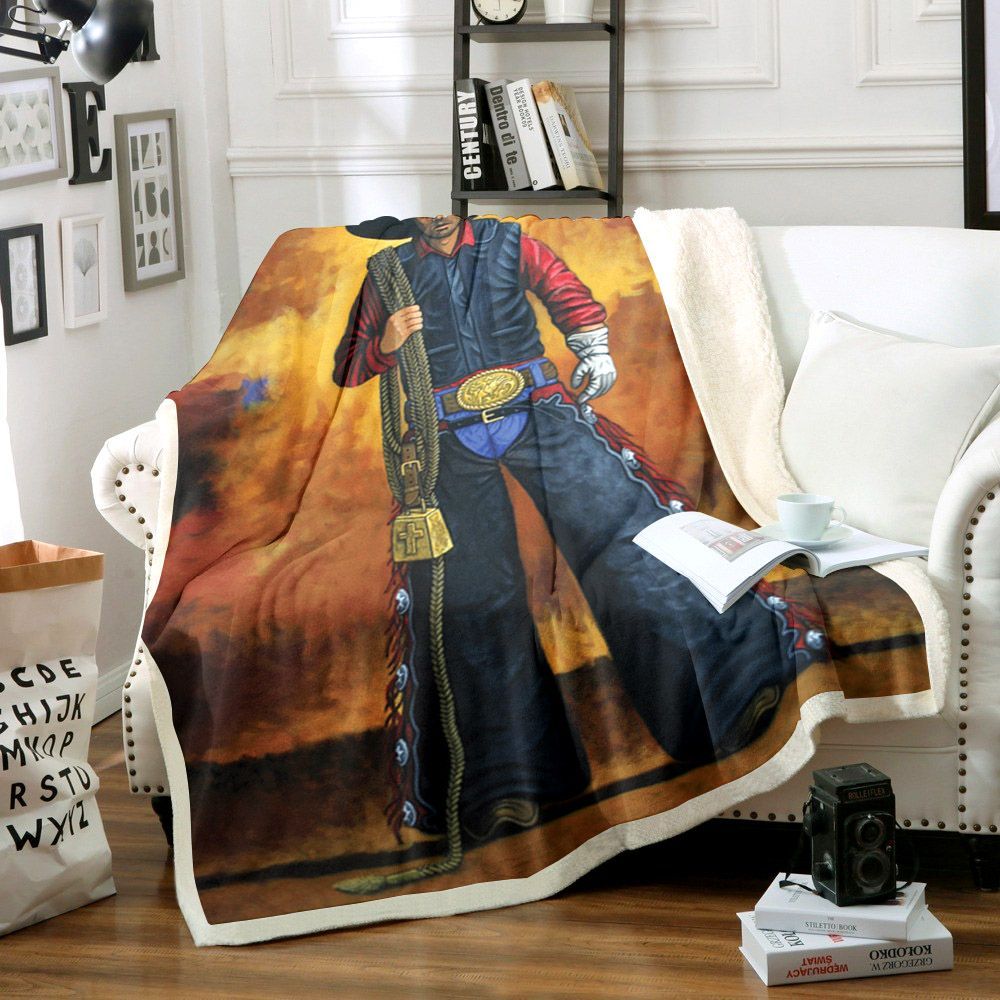 Cowboy Rodeo Sherpa Fleece Blanket