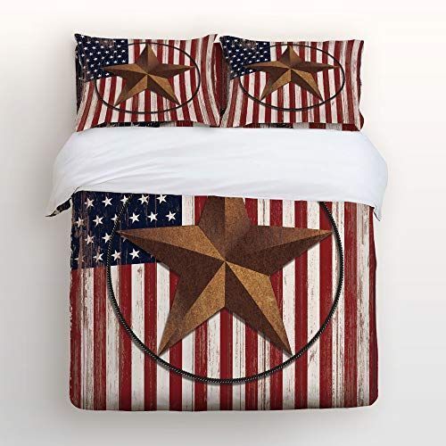 Cowboy Star American Flag Bedding Set