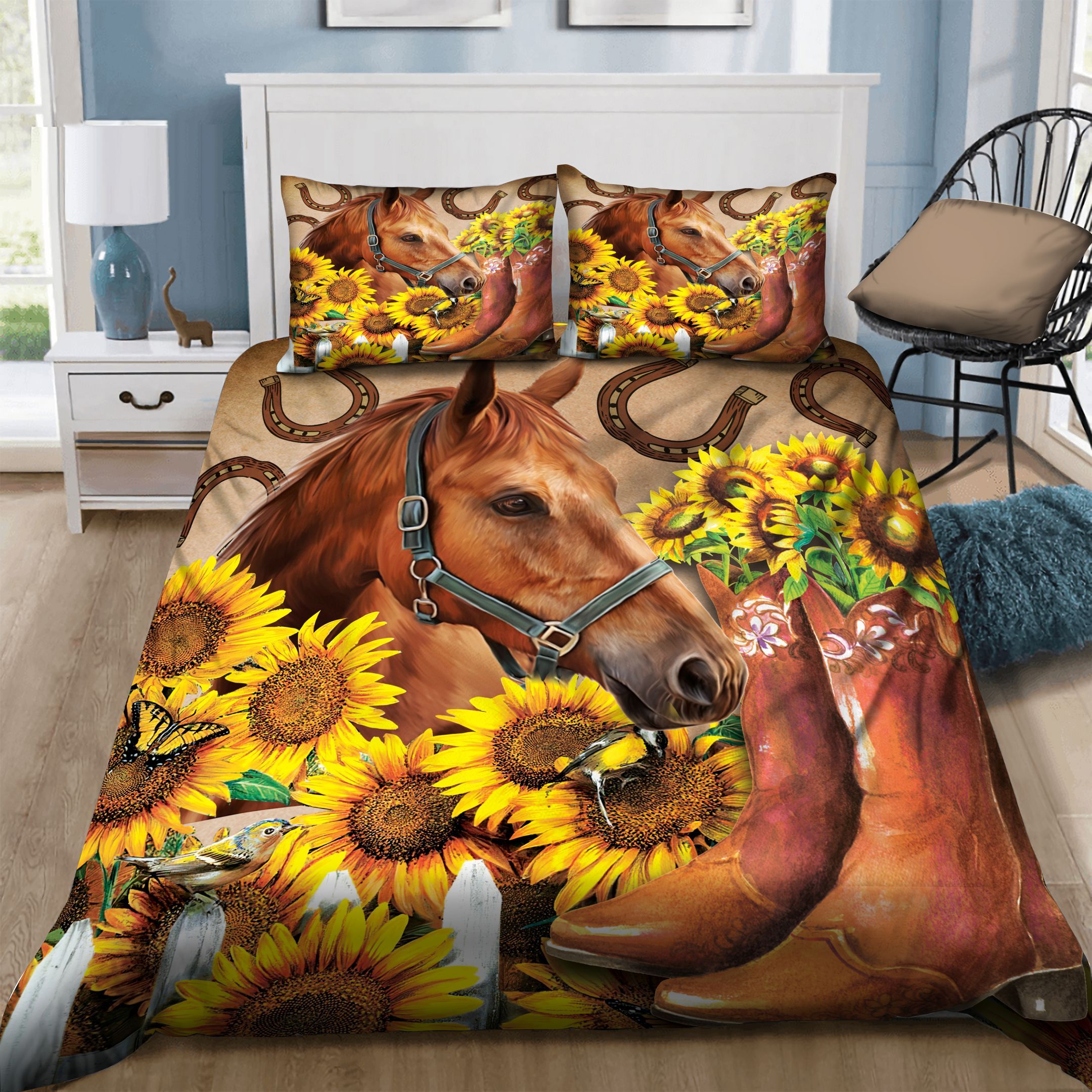 Cowboy Sunflower Bedding Set