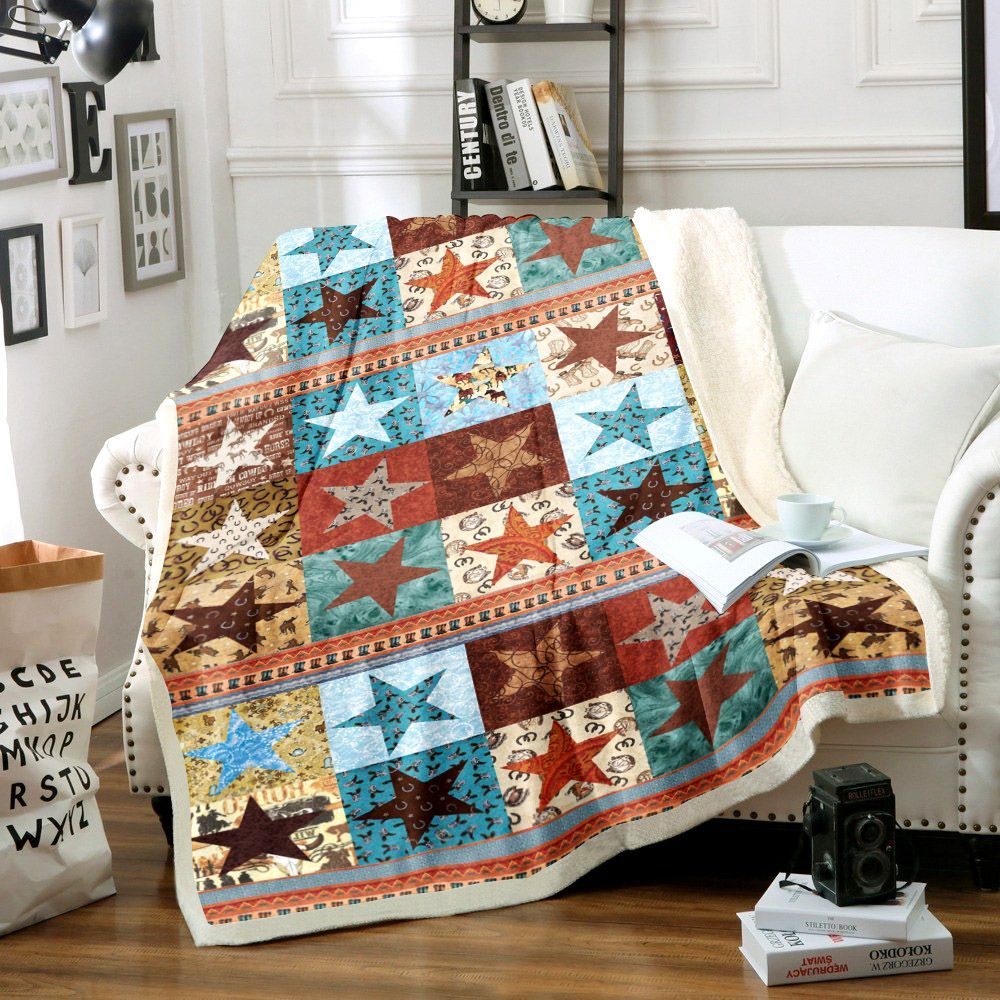 Cowboy Sherpa Fleece Blanket