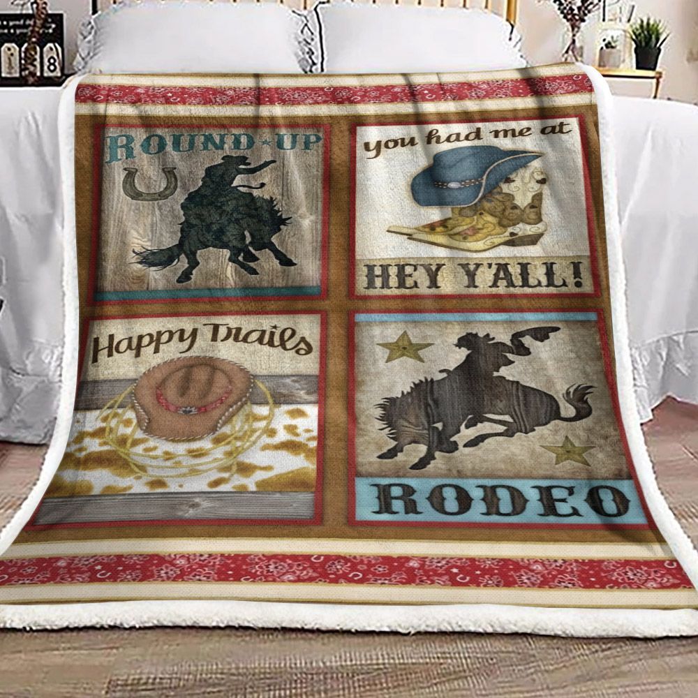 Cowboy Sherpa Fleece Blanket