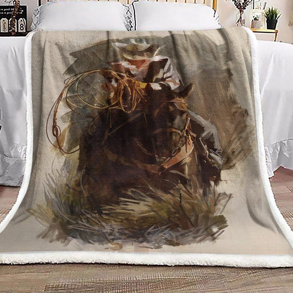 Cowboy Sherpa Fleece Blanket