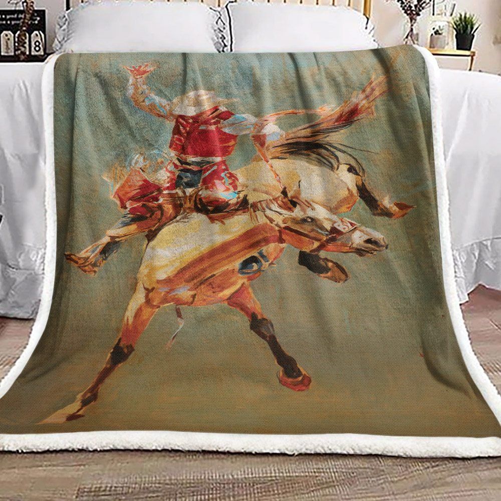 Cowboy Sherpa Fleece Blanket