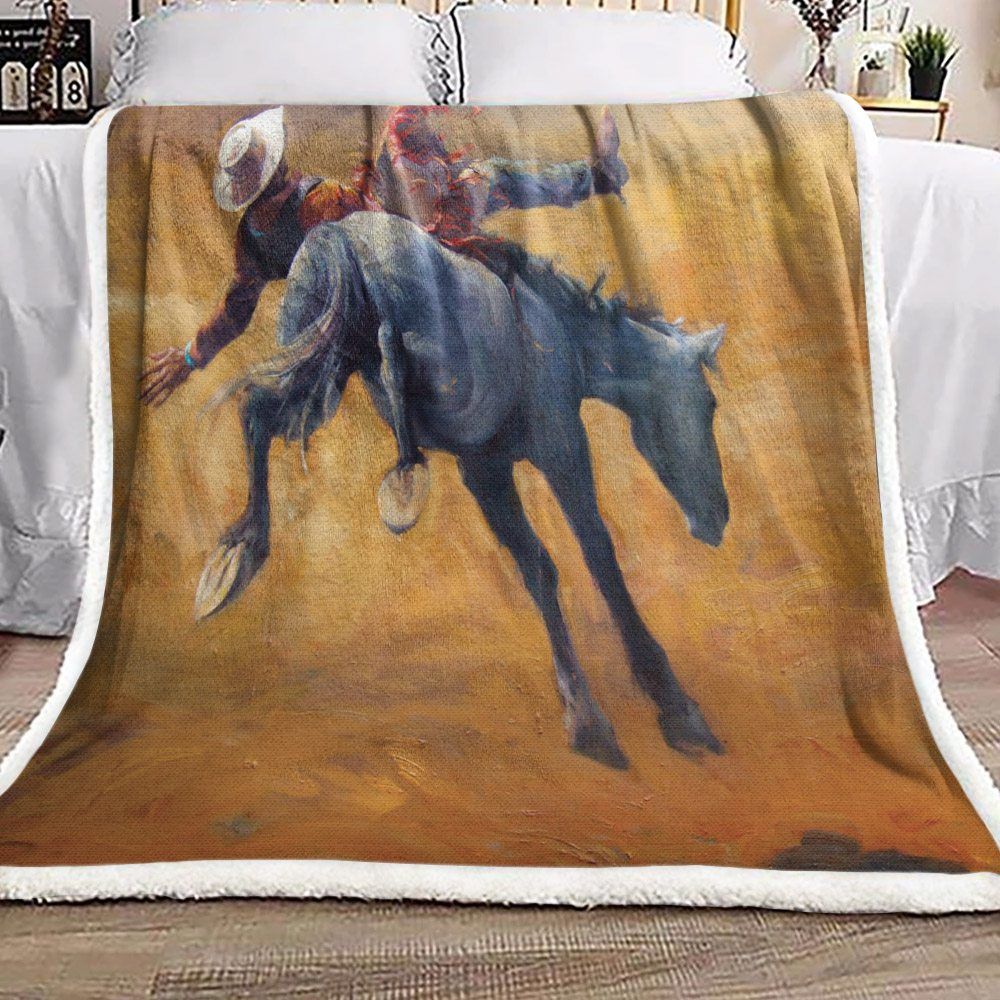 Cowboy Sherpa Fleece Blanket