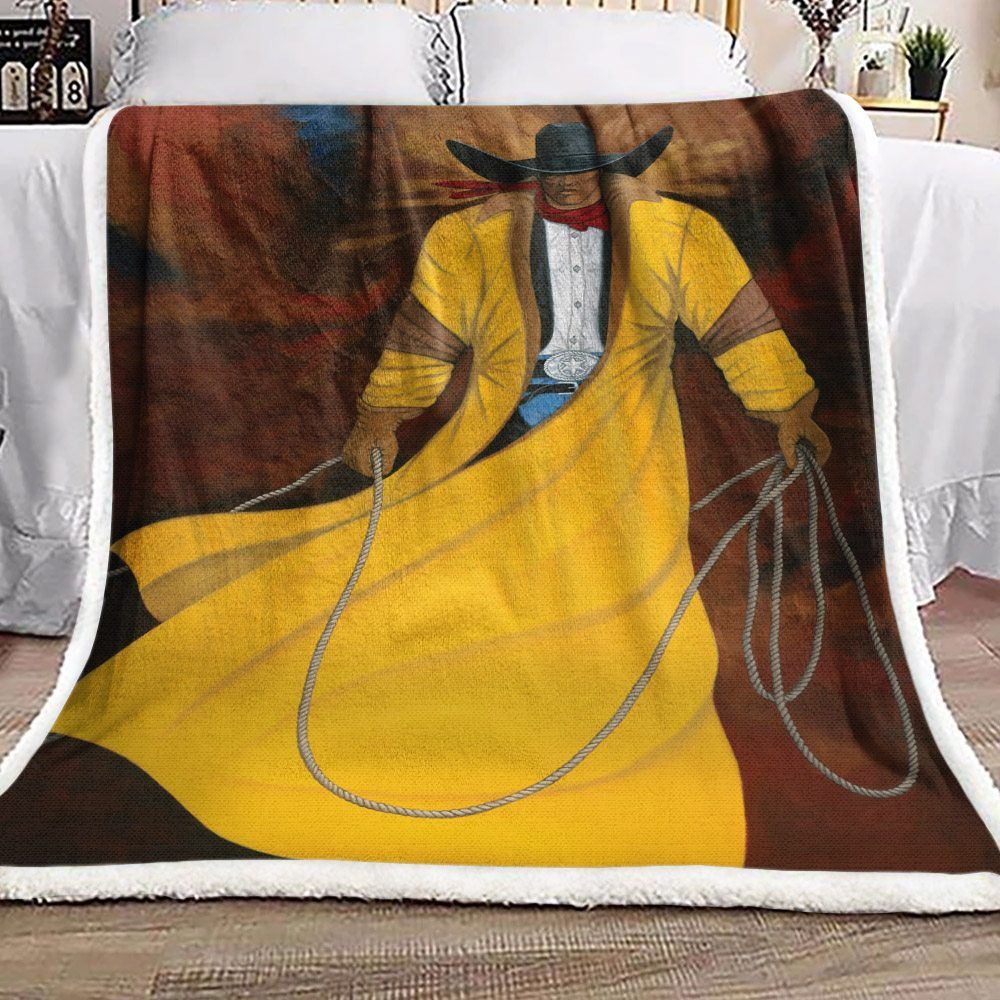 Cowboy Sherpa Fleece Blanket