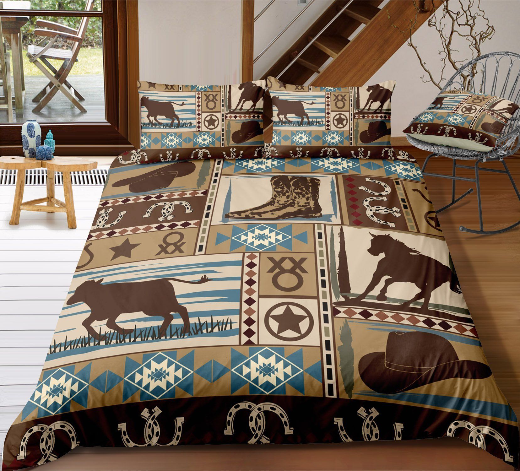 Cowboy Western Themed Bedding Set