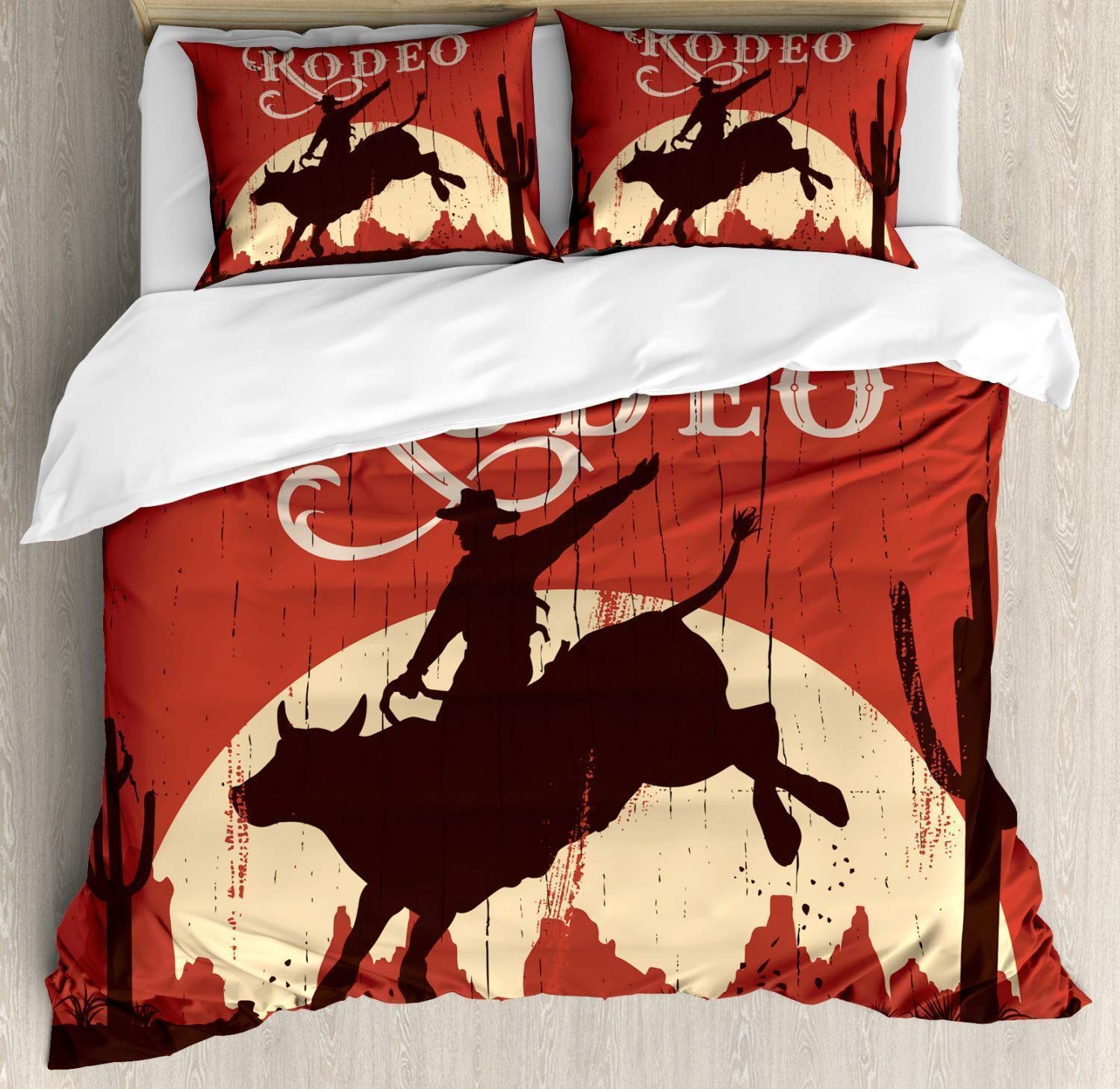 Cowboys Rodeo Cow Bedding Set