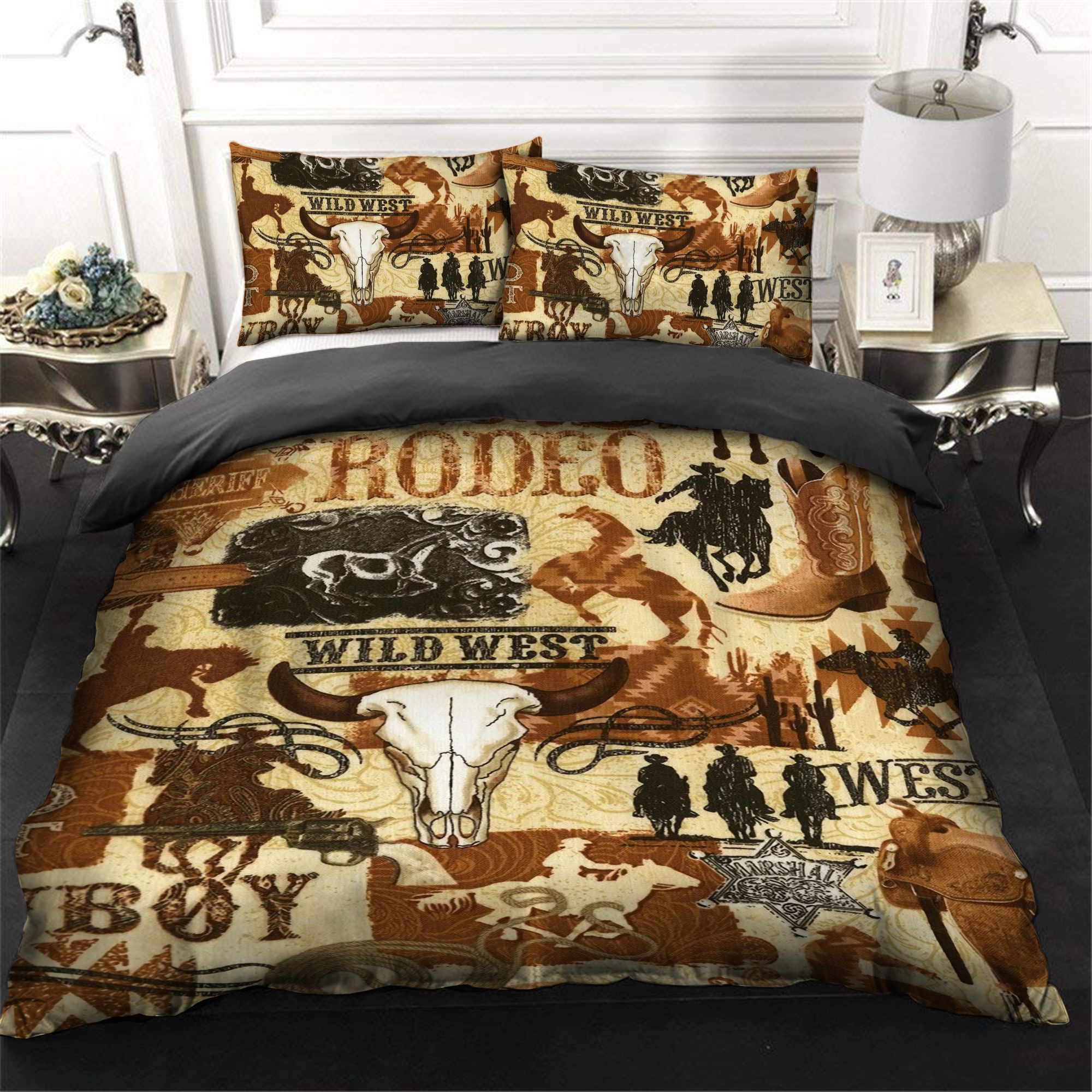 Cowboys Rodeo Pattern Bedding Set