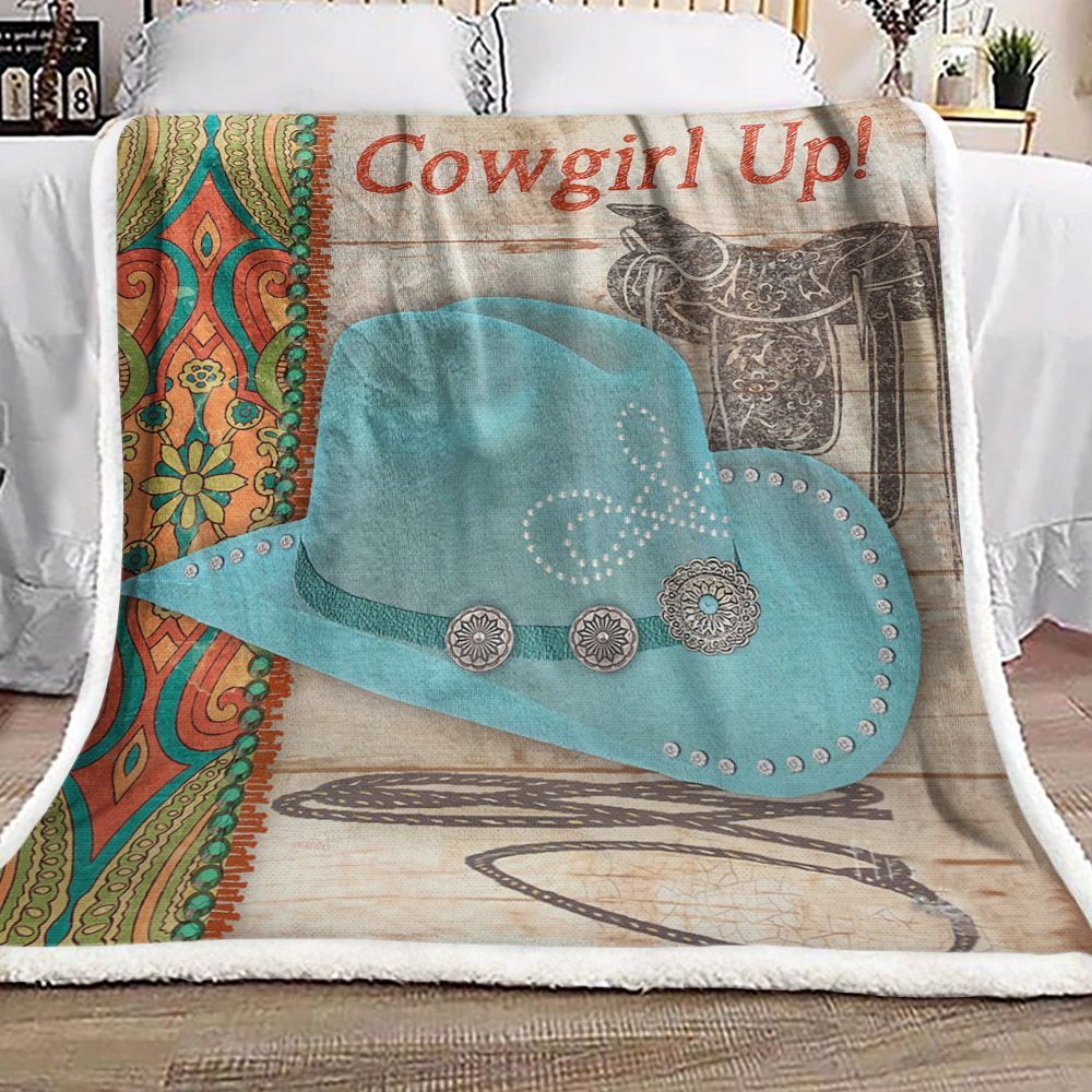 Cowgirl Sherpa Fleece Blanket