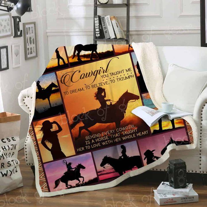 Cowgirl Sherpa Fleece Blanket