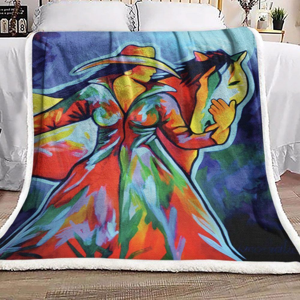 Cowgirl Sherpa Fleece Blanket