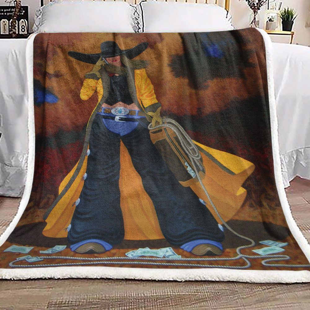 Cowgirl Sherpa Fleece Blanket