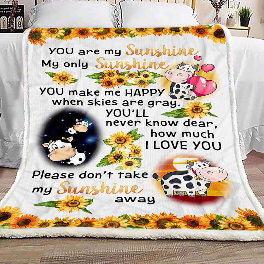 Cows Are My Sunshine Fleece Blanket