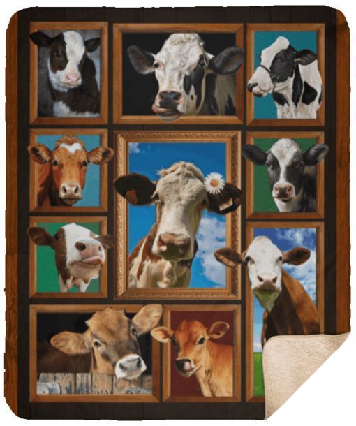 Cows Farm Lover Sherpa Fleece Blanket