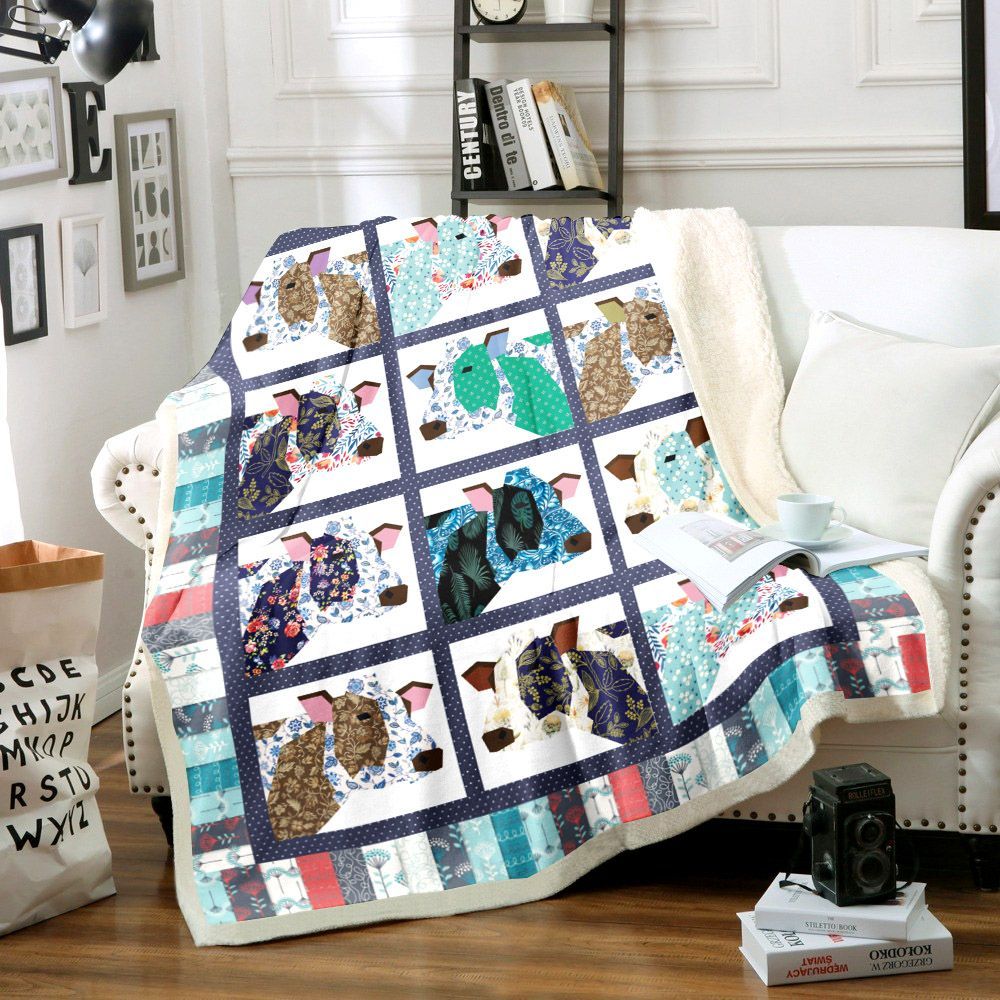 Cows Farm Sherpa Fleece Blanket