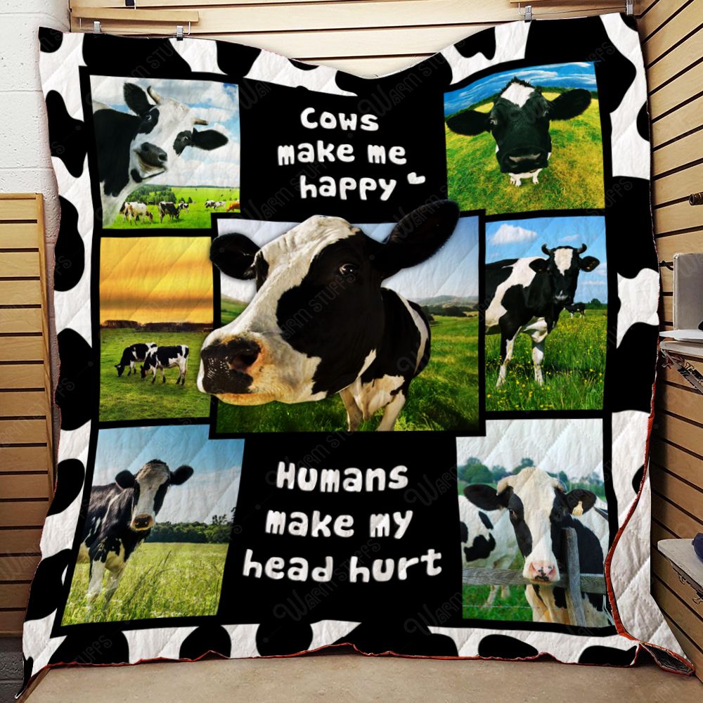 Cows Make Me Happy Quilt Blanket Pp42 Dhc1312153Dd
