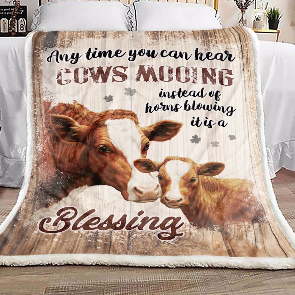 Cows Mooing Fleece Blanket