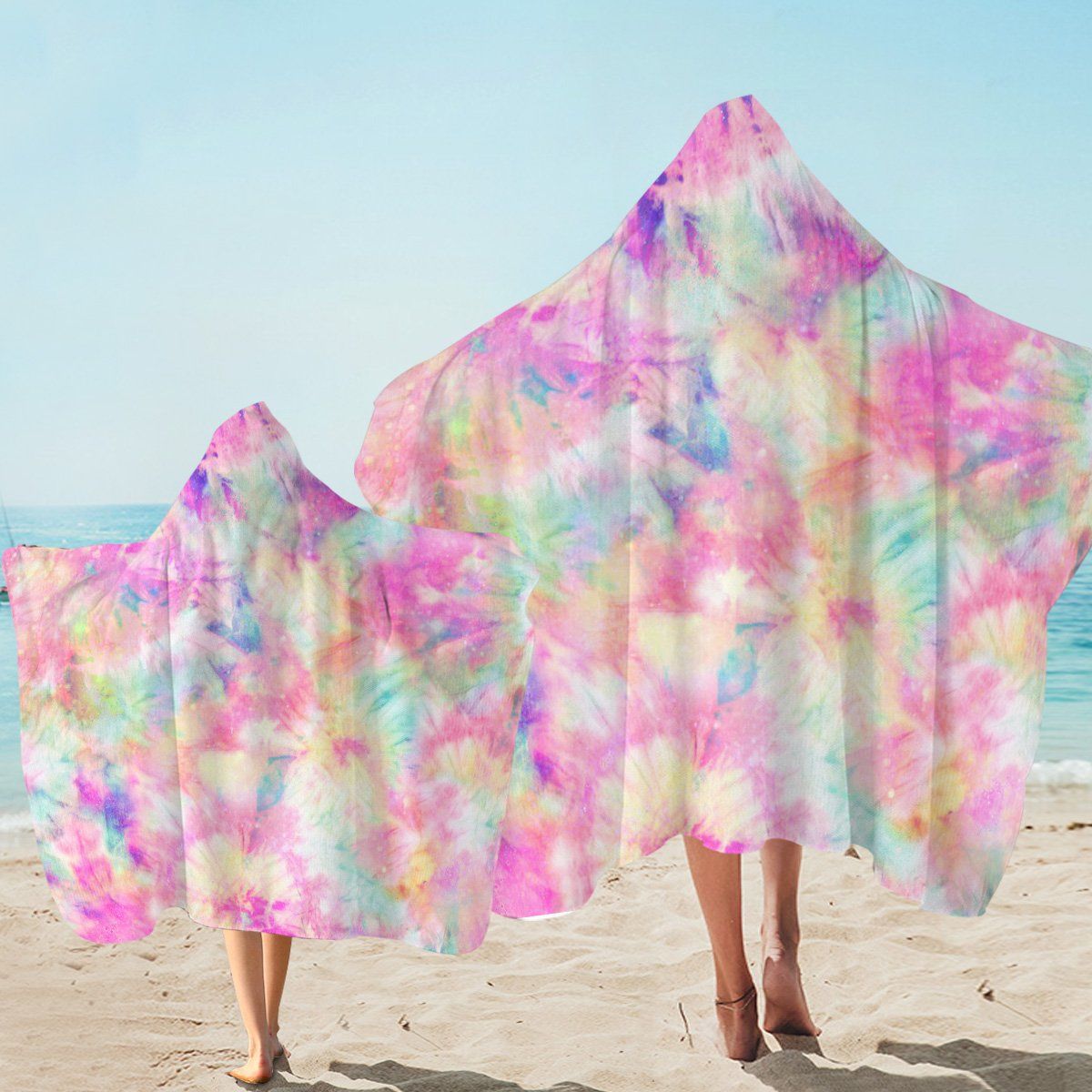 Cozy Color Blended Pattern Printed Hooded Towel