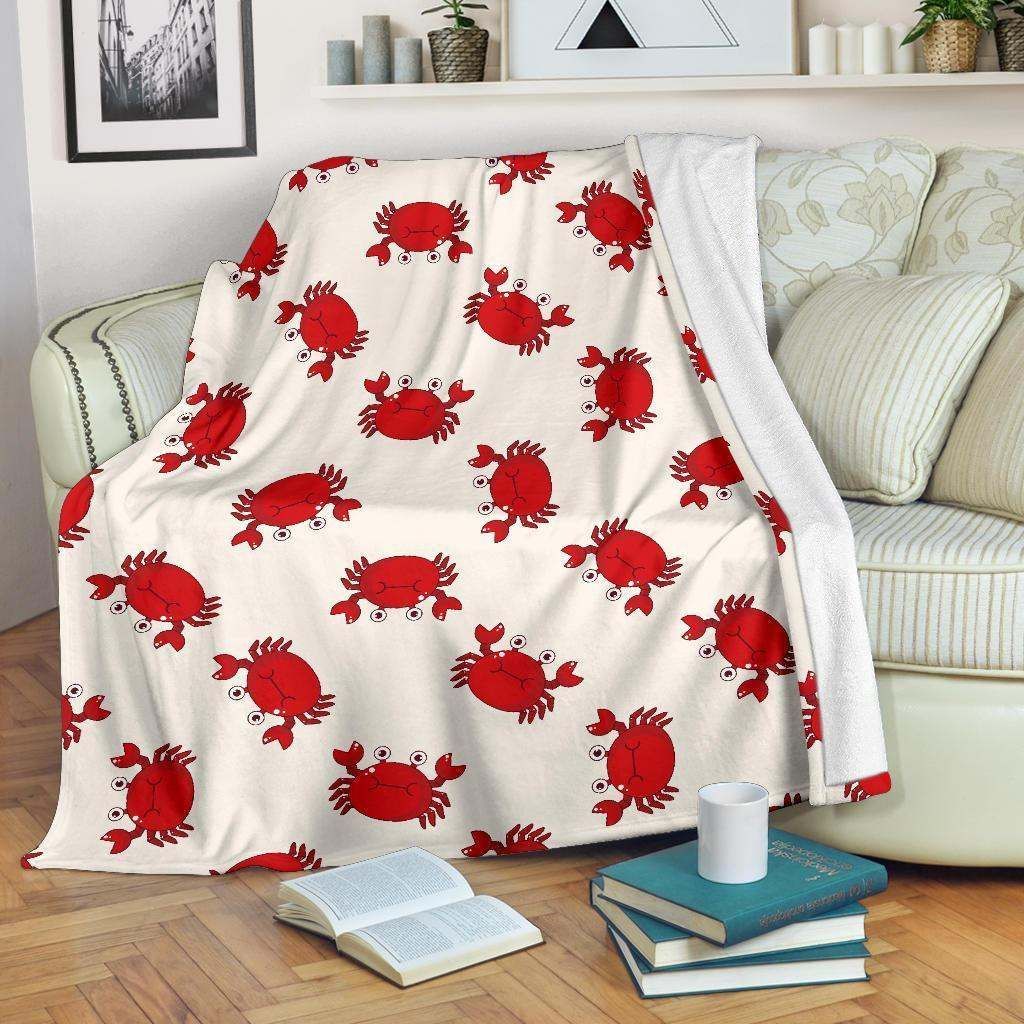 Crab Cartoon Sherpa Fleece Blanket