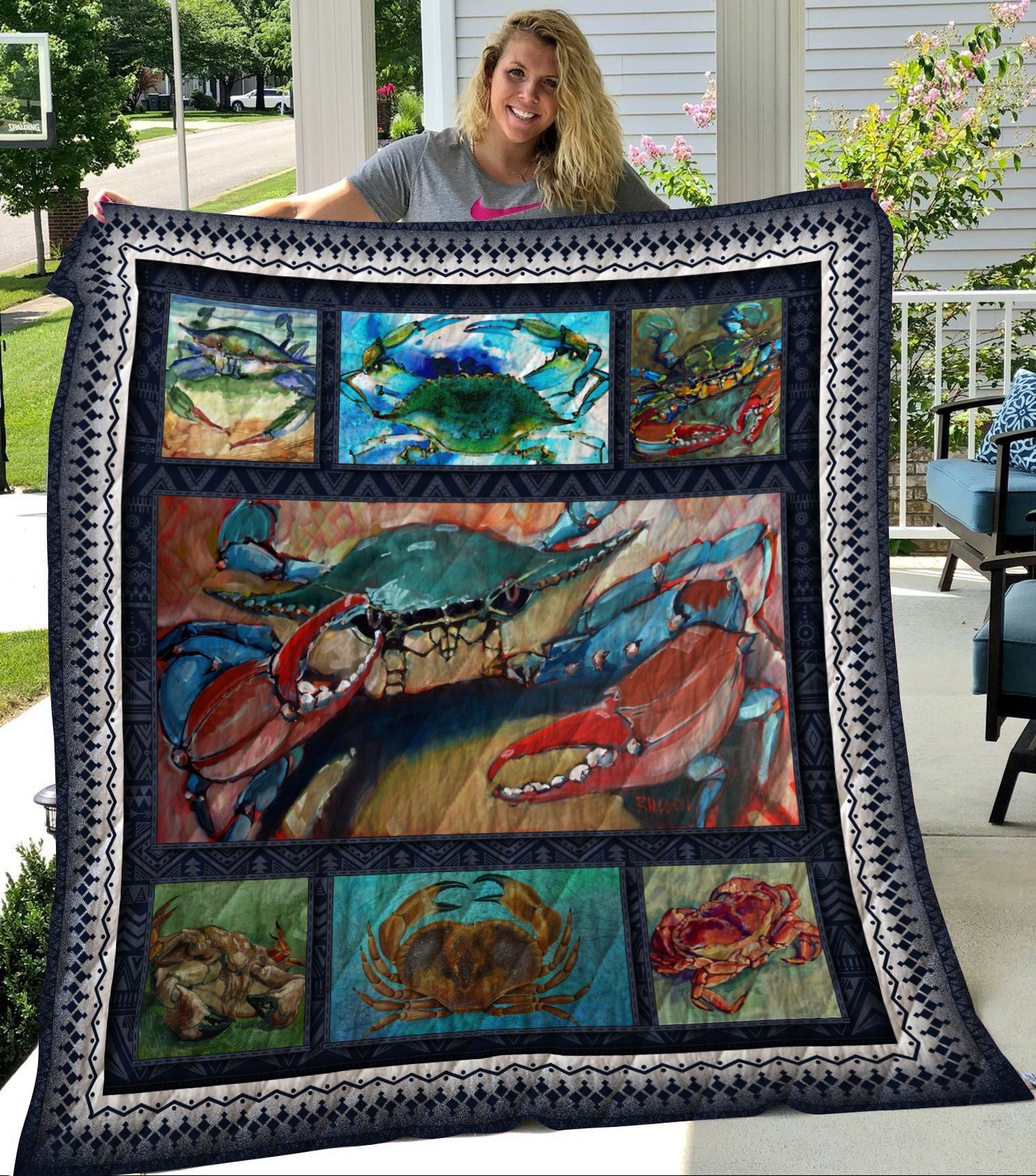 Crab Sherpa Fleece Blanket