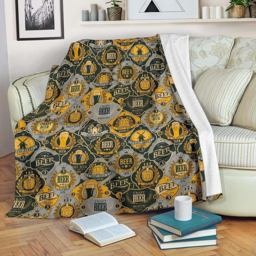 Craft Beer Sherpa Fleece Blanket