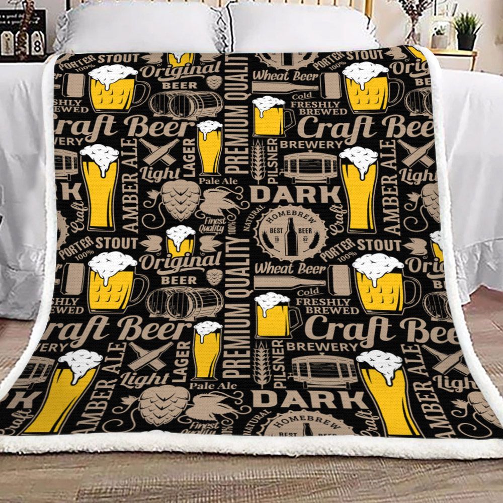 Craft Beer Sherpa Fleece Blanket