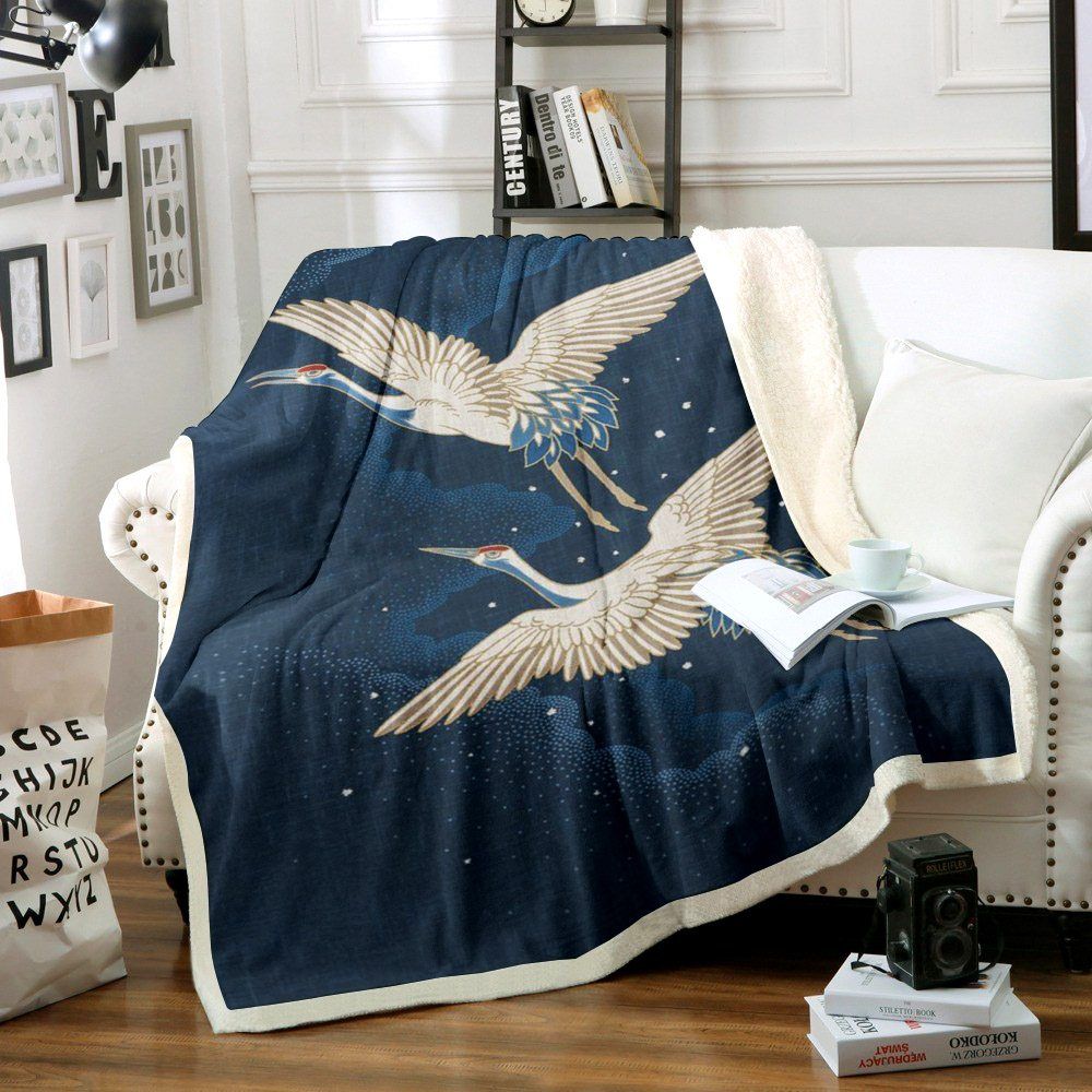 Crane Bird Sherpa Fleece