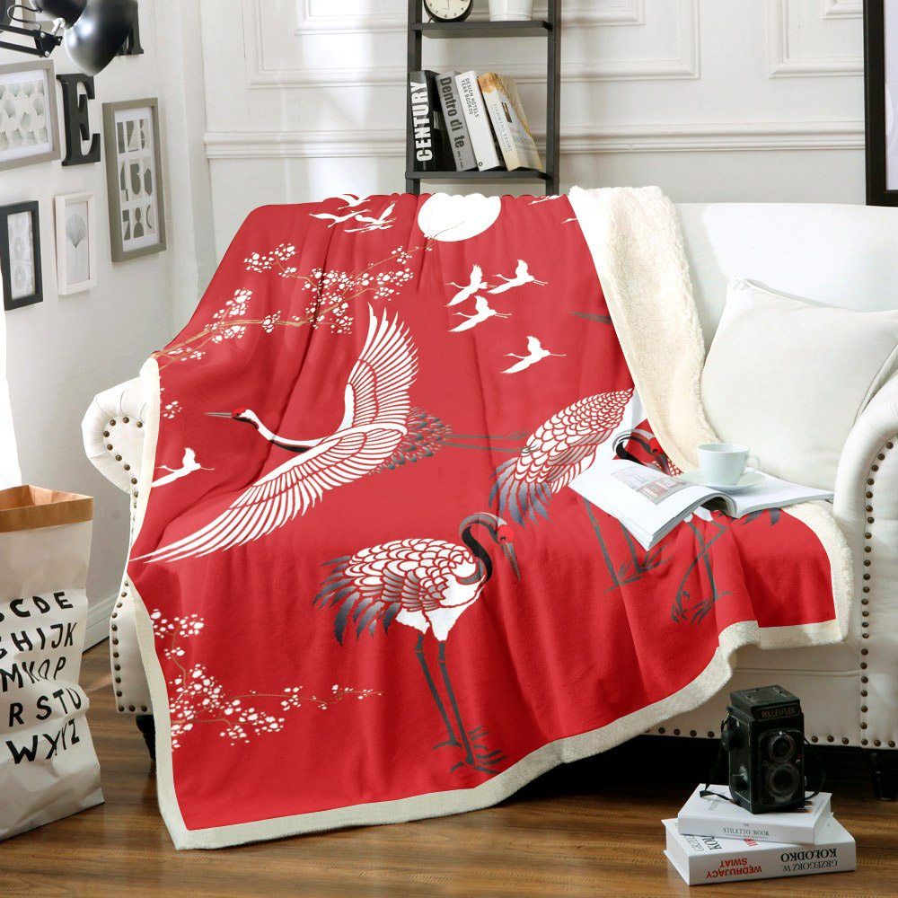 Crane Bird Sherpa Fleece