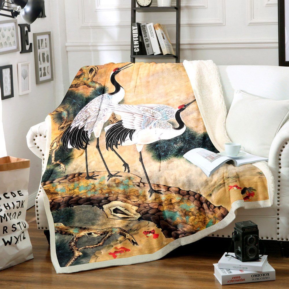 Crane Bird Sherpa Fleece