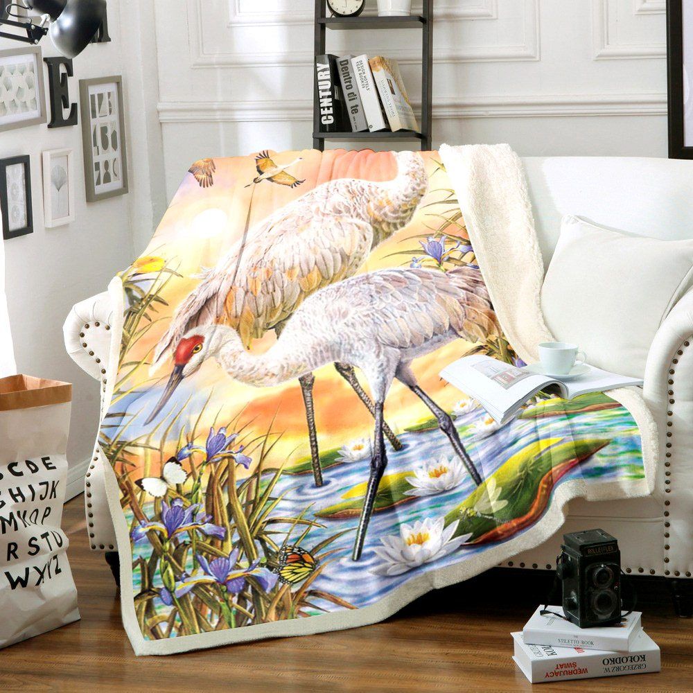 Crane Bird Sherpa Fleece