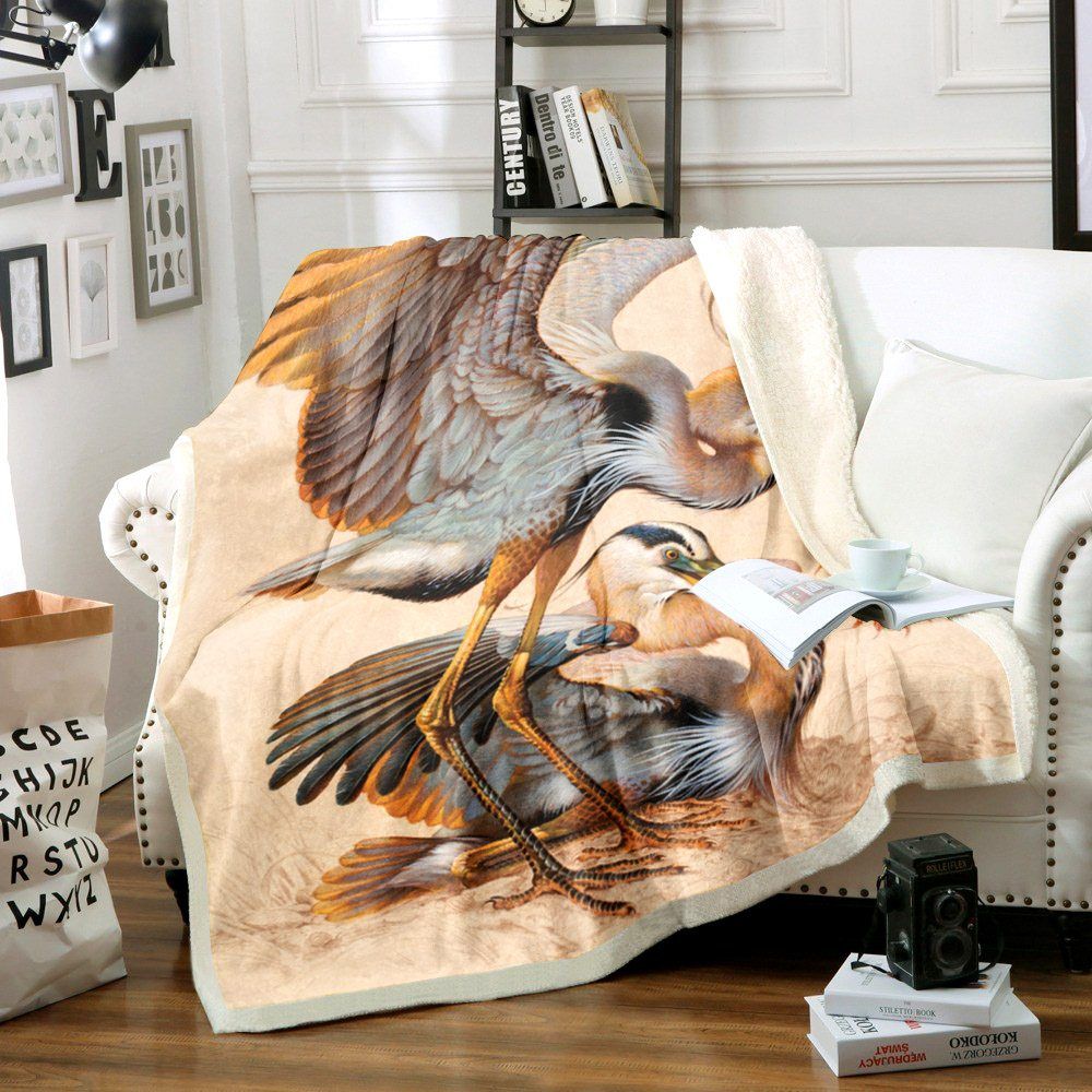 Crane Bird Sherpa Fleece