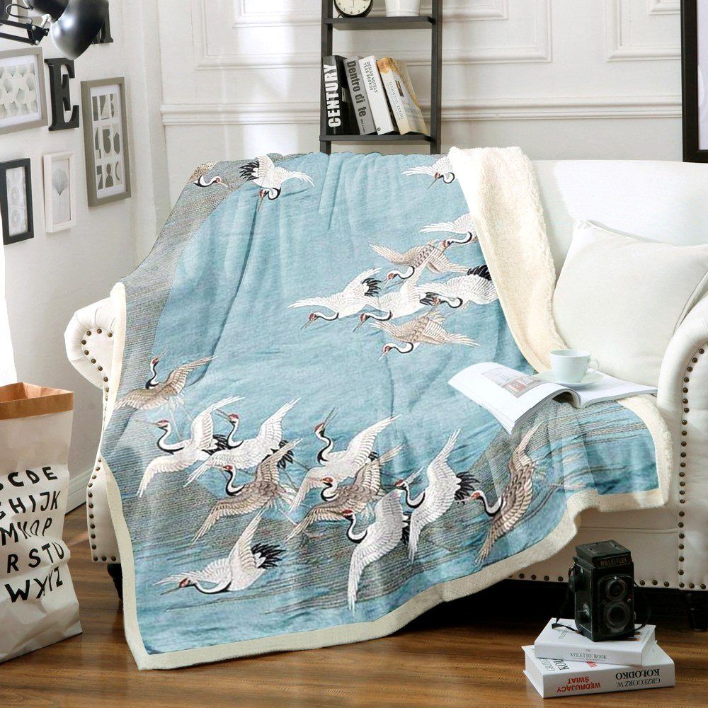 Crane Bird Sherpa Fleece