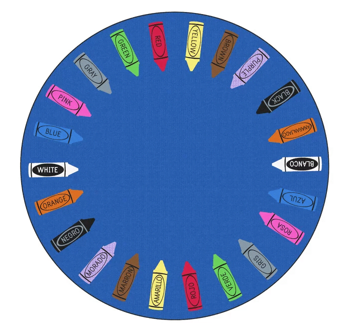 Crayones De Colores Round Carpet