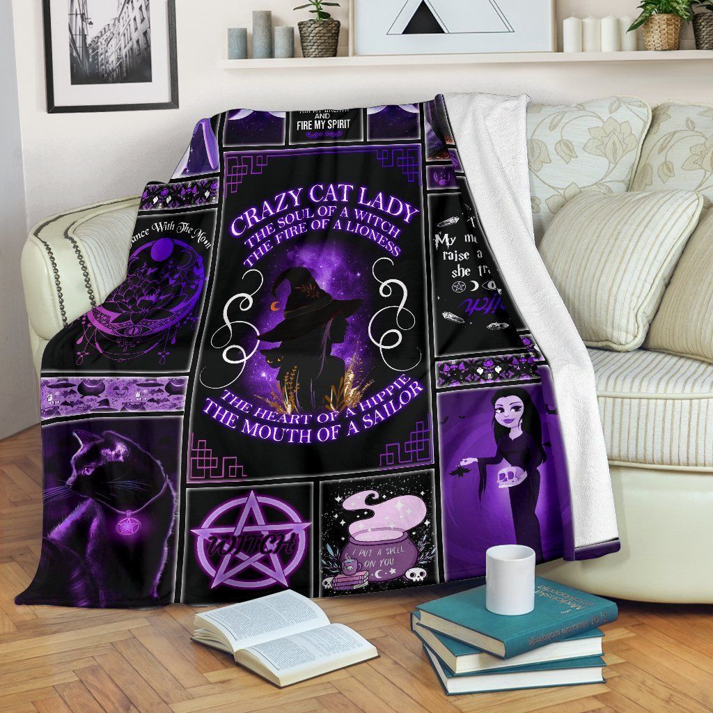 Crazy Cat Ady Sherpa Fleece Blanket